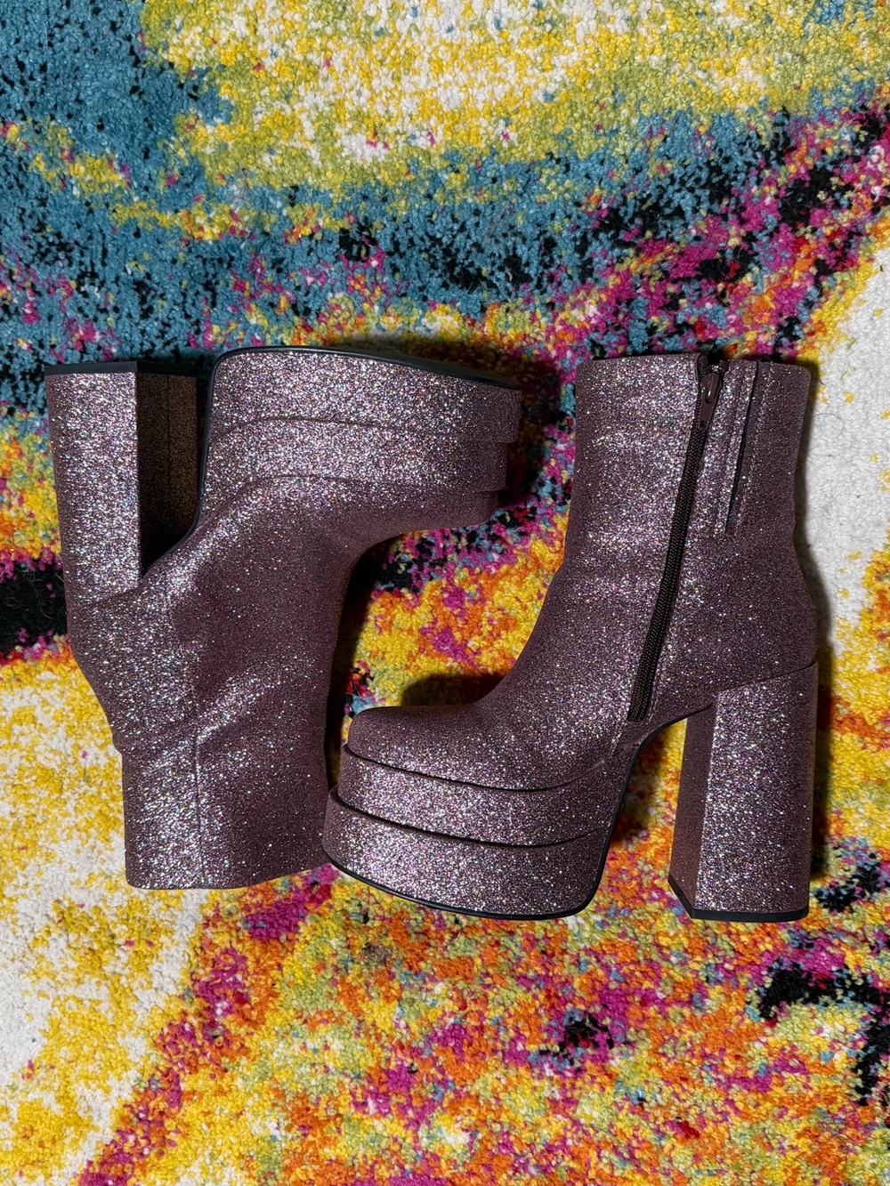 AHMAHZING ✨ Steve Madden Cobra double platform boots in PINK GLITTAH 🕺